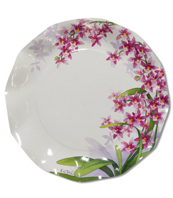 Piatti Piani di Carta a Petalo Orchidea 24 cm